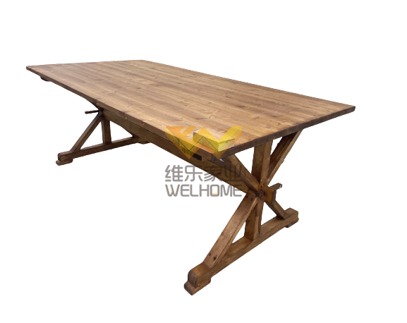 Antique Rustic Solid Pine Folding Farm Table